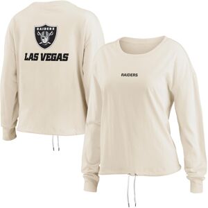 Women's WEAR by Erin Andrews Oatmeal Las Vegas Raiders Long Sleeve Crop Top Shirt - Female - Oatmeal