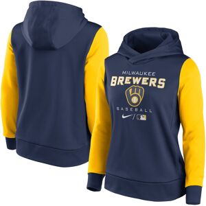 Women's Nike Navy/Gold Milwaukee Brewers Authentic Collection Pullover Hoodie - Female - Navy