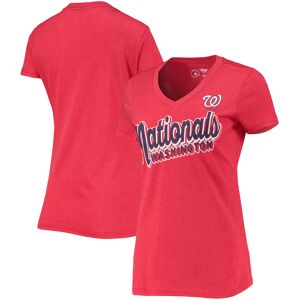 Women's G-III 4Her by Carl Banks Heathered Red Washington Nationals First Place V-Neck T-Shirt - Female - Heather Red