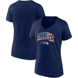 Women's Fanatics College Navy Seattle Seahawks Team Banner Wave V-Neck T-Shirt - Female - Navy