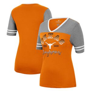 Women's Colosseum Texas Orange/Heathered Gray Texas Longhorns There You Are V-Neck T-Shirt - Female - Burnt Orange