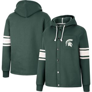 Women's Colosseum Green Michigan State Spartans Mia Striped Full-Snap Hoodie Jacket - Female - Green