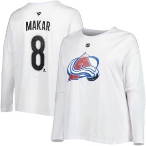 Women's Profile Cale Makar White Colorado Avalanche Plus Size Name & Number Long Sleeve T-Shirt - Female - White