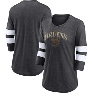 Women's Fanatics Heather Charcoal Boston Bruins Special Edition 2.0 Barn Burner 3/4 Sleeve T-Shirt - Female - Heather Charcoal