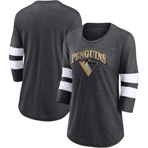 Women's Fanatics Heather Charcoal Pittsburgh Penguins Special Edition 2.0 Barn Burner 3/4 Sleeve T-Shirt - Female - Heather Charcoal