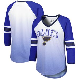 Women's G-III 4Her by Carl Banks Blue St. Louis Blues Lead Off Tri-Blend Raglan 3/4-Sleeve V-Neck T-Shirt - Female - Blue