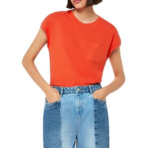 Whistles Ember Linen Mix Pocket Tee  - Red - Size: Smallfemale