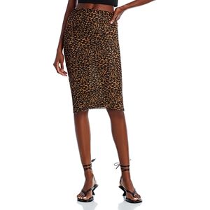 Aqua Mesh Animal Print Skirt - 100% Exclusive  - Black/Tan - Size: Extra Smallfemale