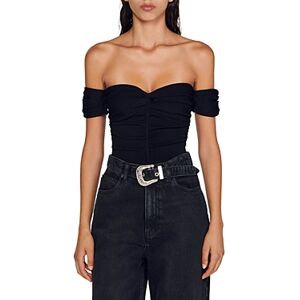 Sandro Agittaire Off-the-Shoulder Bodysuit  - Black - Size: 4X-Largefemale