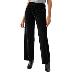 Sanctuary Faye Velvet Pleated Wide Leg Pants  - Black - Size: 24female