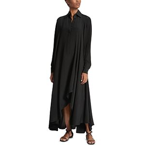 Michael Kors Collection Silk Caftan Shirt Dress  - Black - Size: Smallfemale