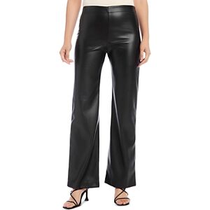 Karen Kane Wide Leg Faux Leather Pants  - Black - Size: Largefemale