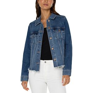 Liverpool Los Angeles Frayed Hem Denim Trucker Jacket  - Mclean - Size: Mediumfemale