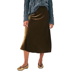 Faherty Ina Velvet Midi Skirt  - Breen - Size: Largefemale