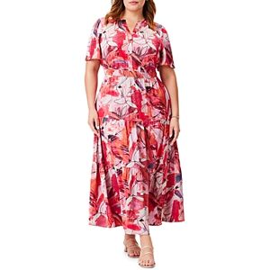 Niczoe Plus Nic+Zoe Plus Scribble Bouquet Daydream Maxi Dress  - Pink Multi - Size: 2Xfemale