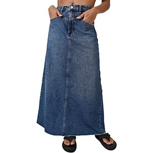 Free People Come As You Are Denim Maxi Skirt  - Dark Indigo - Size: 2female