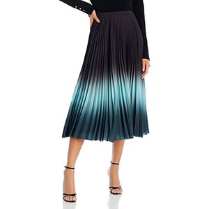 Jason Wu Collection Pleated Dip Dye Midi Skirt  - Black/Sky Blue/Seagreen - Size: 8female