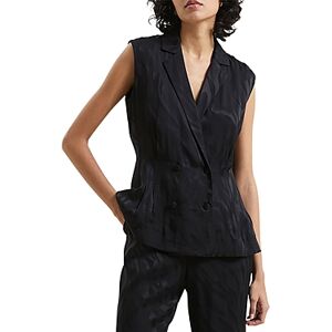 French Connection Ara Jacquard Double Breasted Vest  - Blackout - Size: 2female