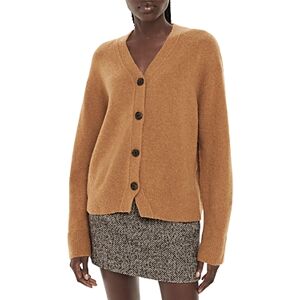 Whistles Textured Placket Cardigan  - Camel - Size: Extra Smallfemale