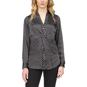 Michael Kors Long Sleeve Twist Top  - Black/White - Size: Largefemale