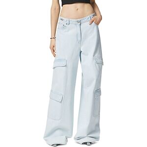 Versace Chain Detail Jeans in Light Blue Ice  - Light Blue Ice - Size: 28female