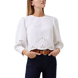 French Connection Alissa Embroidered Poplin Blouse  - Linen White - Size: Smallfemale