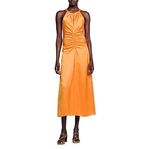 Sandro Courtney Halter Midi Dress  - Orange - Size: 34 FR/2 USfemale
