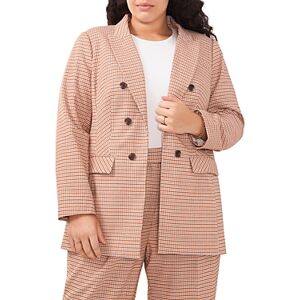 1.state Plus Plaid Open Front Blazer  - Ginger - Size: 20female