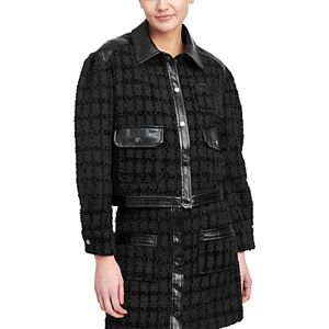 En Saison Melbrooke Mixed Media Jacket  - Black - Size: Mediumfemale