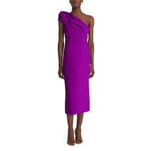 Safiyaa Granalle One Shoulder Midi Dress  - Magenta - Size: 42 FR/10 USfemale