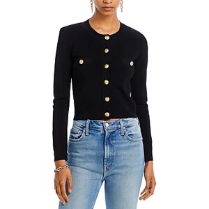 L'Agence Toulouse Crewneck Cardigan  - Black - Size: Extra Smallfemale