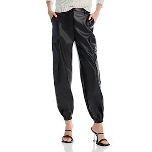 Aqua Faux Leather Cargo Pants - 100% Exclusive  - Black - Size: Extra Smallfemale