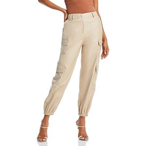 Aqua Faux Leather Cargo Pants - 100% Exclusive  - Tan - Size: Extra Largefemale