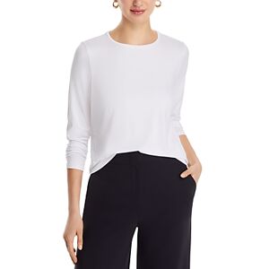 Eileen Fisher Crewneck Top  - White - Size: Largefemale