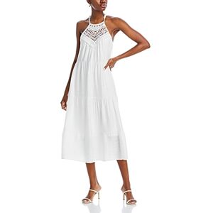 Aqua Crochet Halter Maxi Dress - 100% Exclusive  - White - Size: Smallfemale