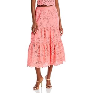 Aqua Eyelet Maxi Skirt - 100% Exclusive  - Pink - Size: Smallfemale