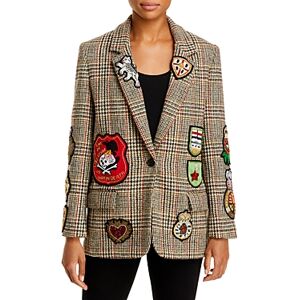 Libertine Autumn Plaid Patch Embellished Blazer  - Autumn Plaid - Size: Mediumfemale