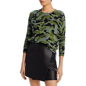 Aqua Cashmere Printed Crewneck Cashmere Sweater - 100% Exclusive  - Black/Green - Size: Smallfemale