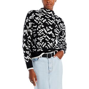 Aqua Animal Print Mock Neck Sweater - 100% Exclusive  - Black/Ivory - Size: Largefemale