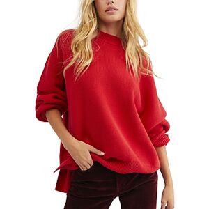 Free People Easy Street Tunic Sweater  - Cherry - Size: Mediumfemale