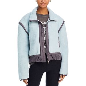 Free People Courtside Fleece Jacket  - Ice Flow Combo - Size: Extra Largefemale