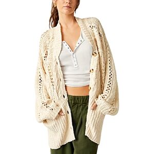 Free People Cable Cardi  - Ivory - Size: Extra Smallfemale