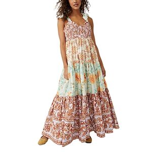 Free People Bluebell Maxi Dress  - Lilac Combo - Size: Largefemale