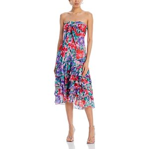 Aqua Strapless Tie Front Midi Dress - 100% Exclusive  - Pink Multi - Size: 2X-Largefemale