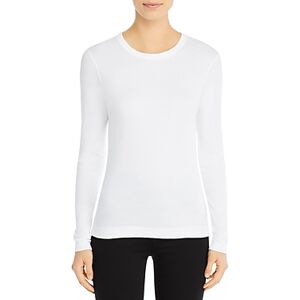 Three Dots Long-Sleeve Cotton Tee  - White - Size: Smallfemale