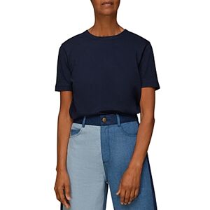 Whistles Emily Ultimate Cotton Tee  - Navy - Size: Extra Smallfemale