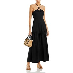 Aqua Cotton Halter Maxi Dress - 100% Exclusive  - Black - Size: Largefemale