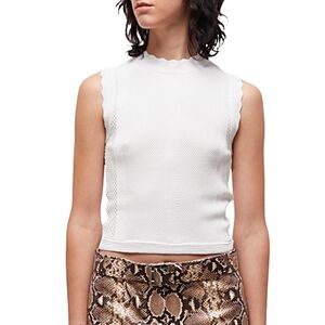 The Kooples Romantic Mixed Knit Crop Top  - White - Size: 4X-Largefemale