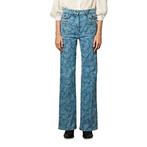 Gerard Darel Anna Paisley Mid Rise Bootcut Jeans in Blue  - Blue - Size: 40 FR/8 USfemale
