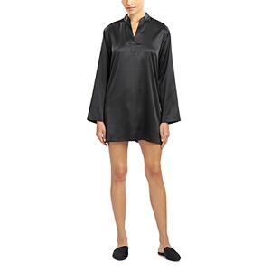 Natori Glamour Mandarin Tunic Sleepshirt  - Black - Size: Largefemale
